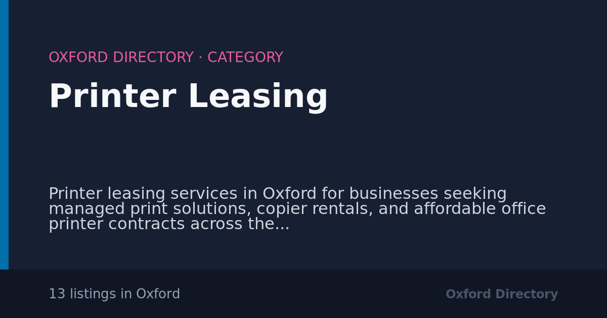 Printer Leasing in Oxford — 13 local listings